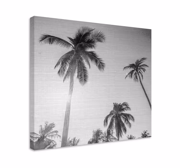 Tableau salle à manger Soleil scintillant avec palmier - TenStickers