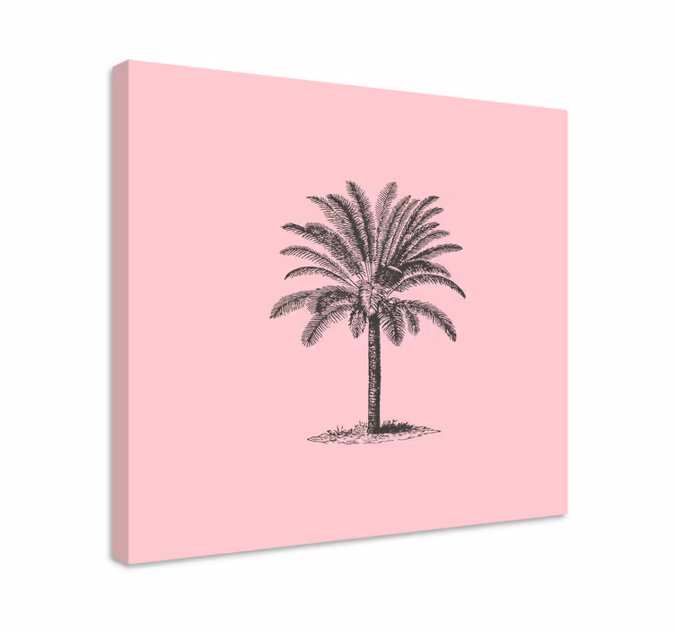 Tableau salle à manger Conception de palmier rose - TenStickers