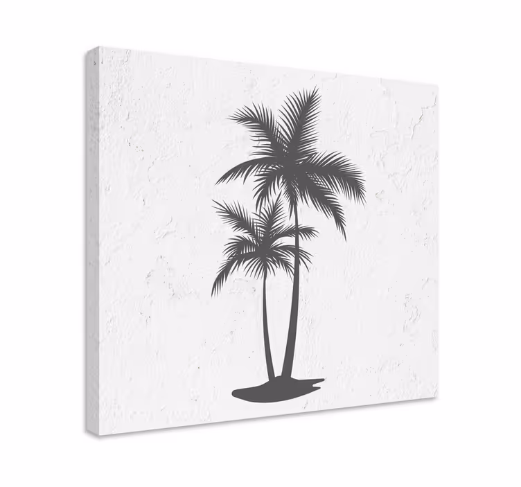 Tableau salle à manger Deux palmiers sur fond blanc - TenStickers