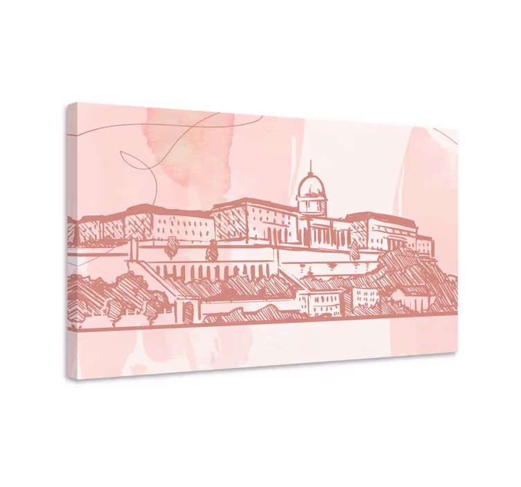 Tableau villes et pays silhouette de villes historiques - TenStickers