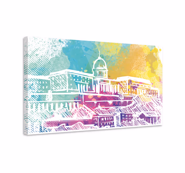 Tableau Horizon coloré de budapest - TenStickers