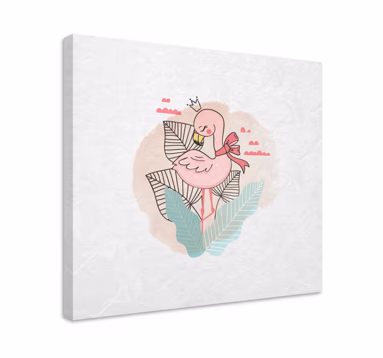 Tableau animaux flamant rose avec ruban - TenStickers