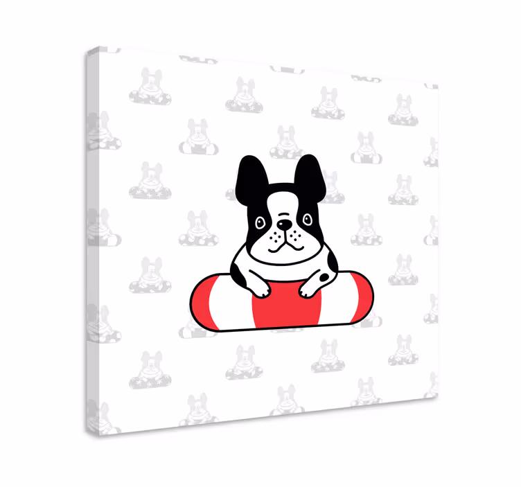 Tableau chiens bouledogue français mignon - TenStickers