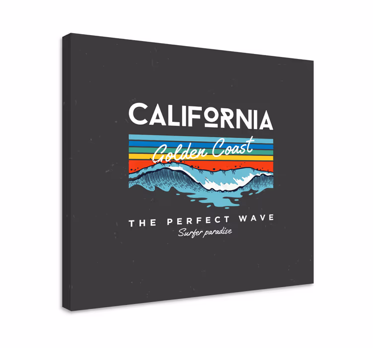 Tableau villes et pays vagues de surfer en californie - TenStickers