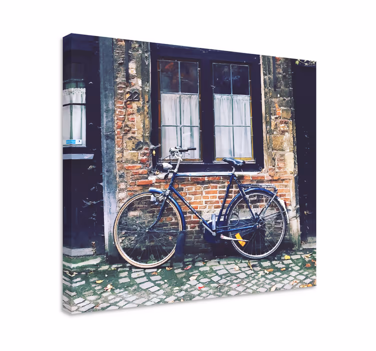 Tableau salon Vélo devant une maison - TenStickers