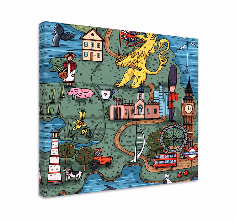 Tableau bureau Carte colorée de londres - TenStickers
