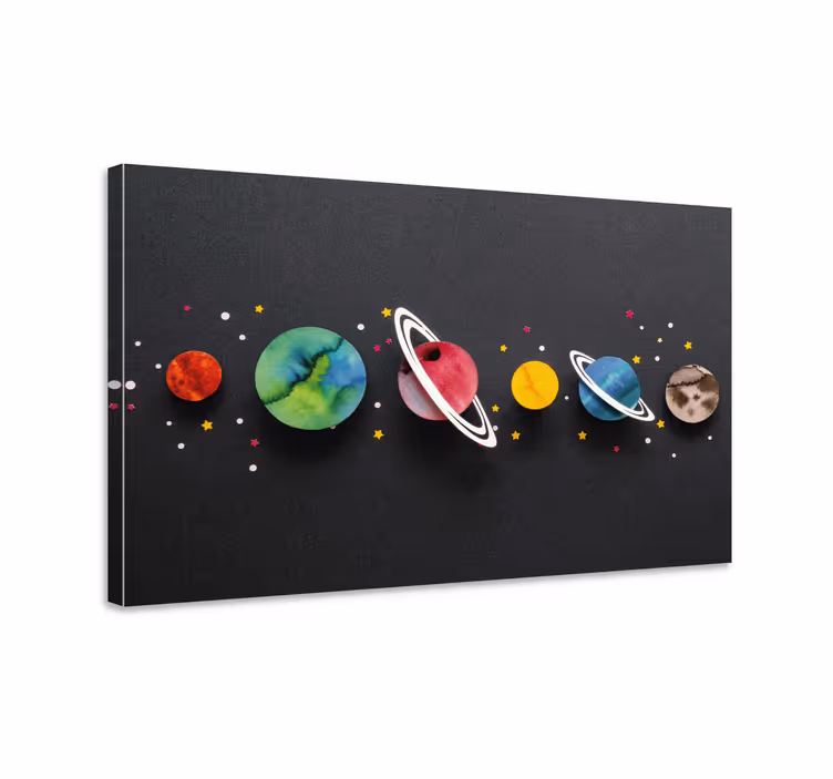 Tableau enfant Planètes de dessin animé en ligne - TenStickers