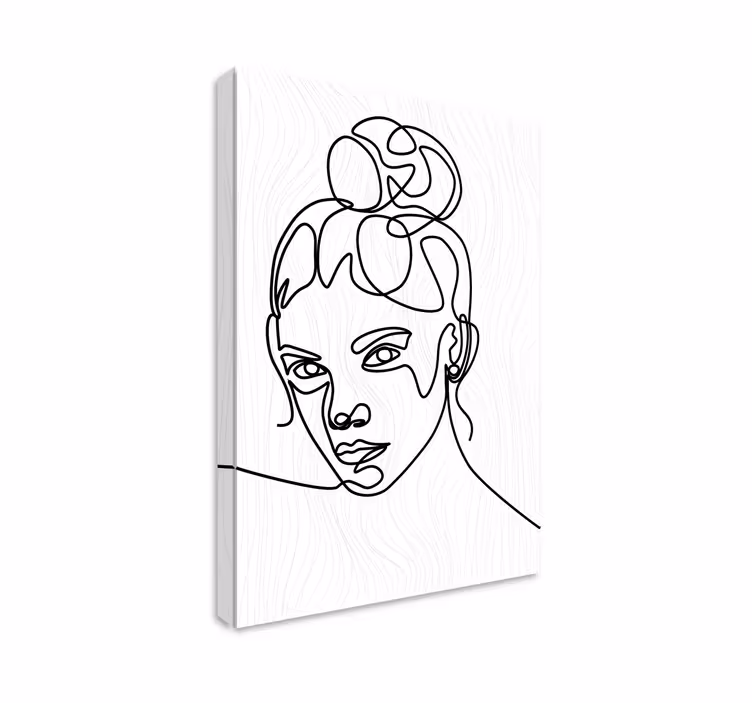 Tableau chambre Dessin au trait visage de femme - TenStickers