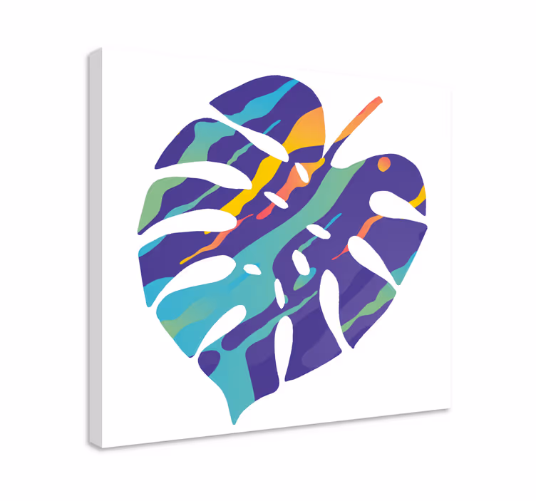 Tableau géométrique Art abstrait de feuille colorée - TenStickers
