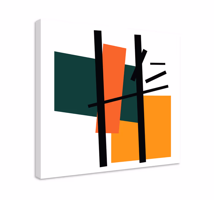 Tableau Carrés et rectangles art abstrait - TenStickers