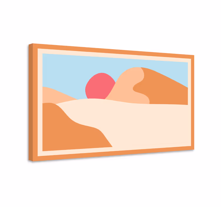 Tableau Art abstrait montagne et soleil - TenStickers