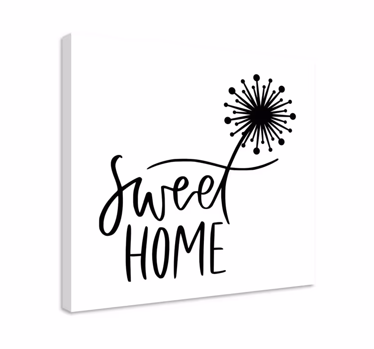 Tableau texte Home sweet home aux pissenlits - TenStickers