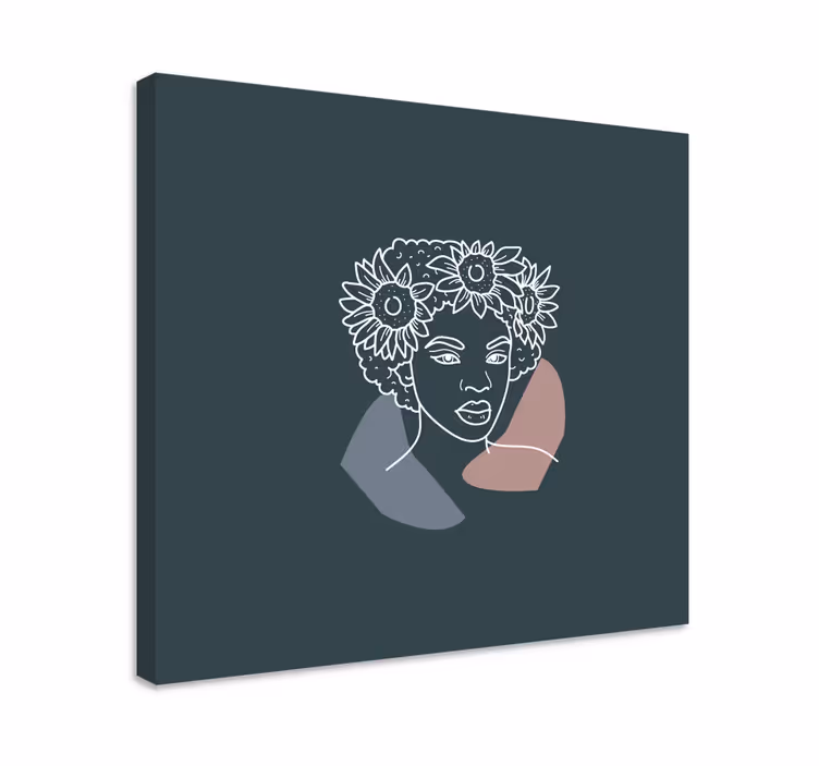 Tableau personnage portrait botanique orné - TenStickers