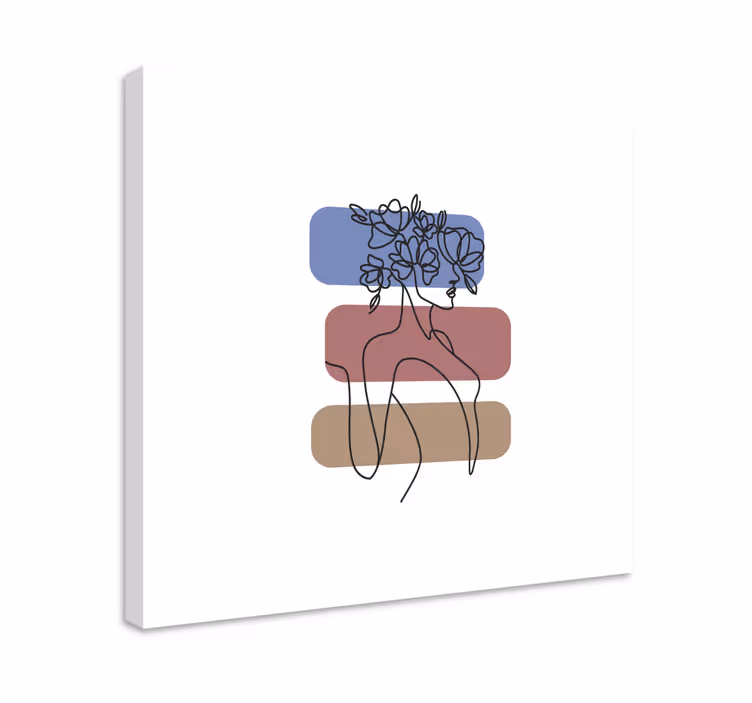Tableau fleurs Belle femme avec chapeau fleuri - TenStickers