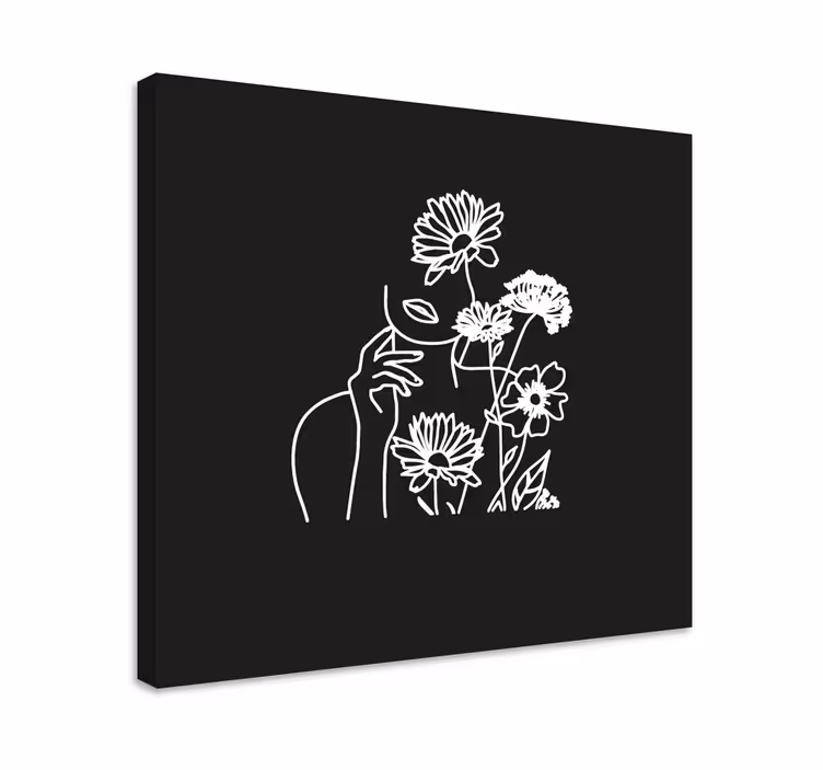 Tableau fleurs et plantes dessin floral minimaliste - TenStickers