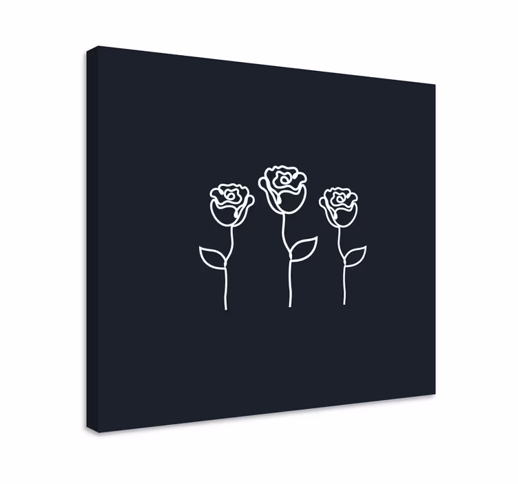 Tableau fleurs Ligne d'illustration de roses minimalistes - TenStickers
