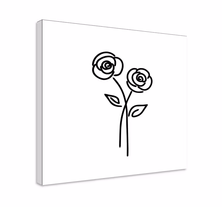 Tableau fleurs Paire de roses design minimaliste - TenStickers
