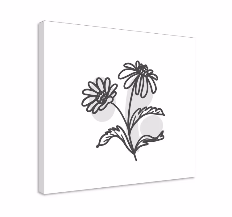 Tableau Marguerites grises délicates - TenStickers