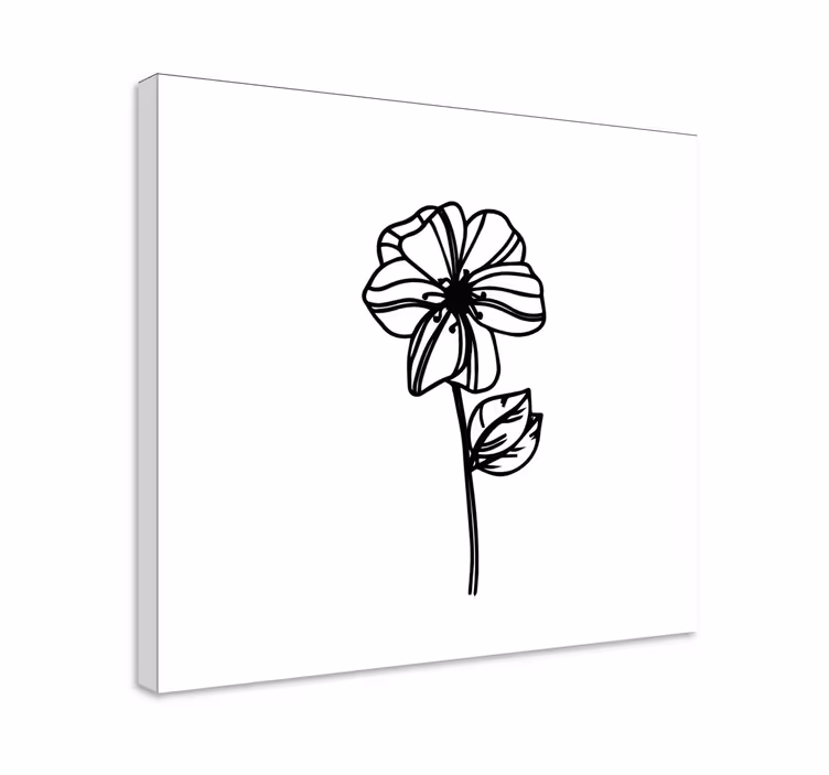 Tableau fleurs Dessin au trait moderne fleur marguerite - TenStickers