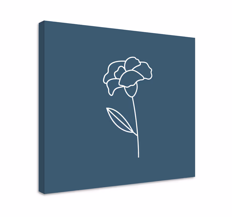 Tableau fleurs Illustration de fleur de dessin au trait mignon - TenStickers