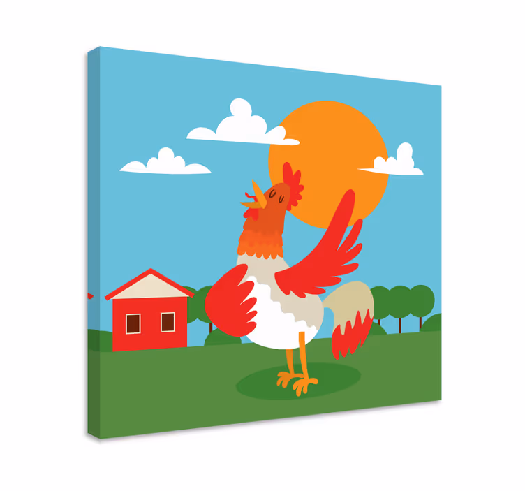 Tableau animaux coq célébrant le lever du jour - TenStickers