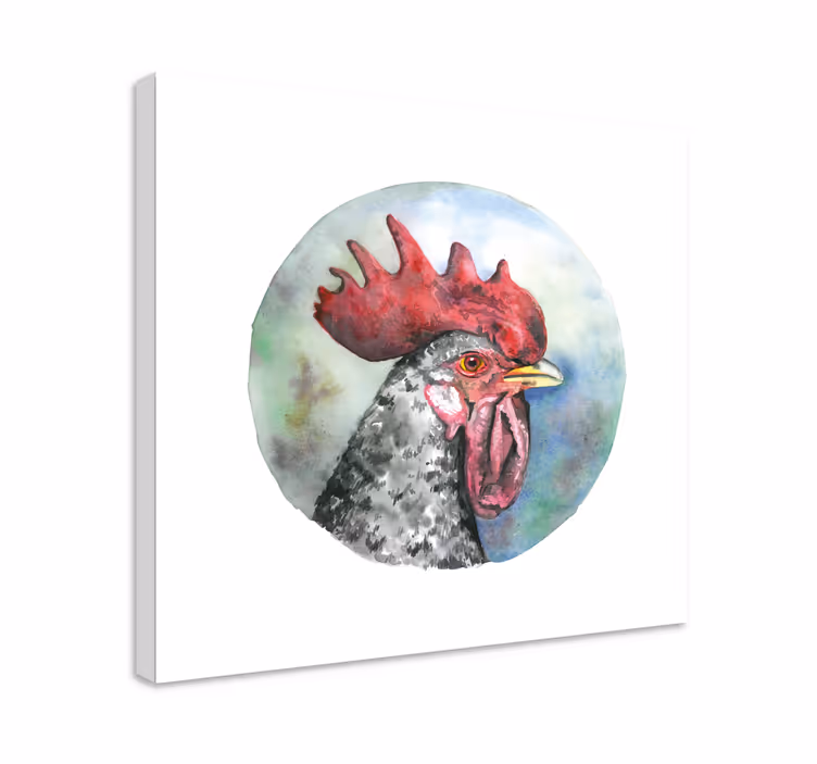 Tableau oiseaux tableau à l'huile de poulet bleu - TenStickers
