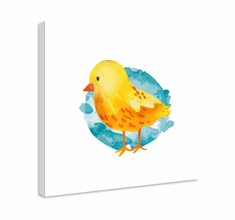 Tableau oiseaux Petit poulet jaune peint - TenStickers