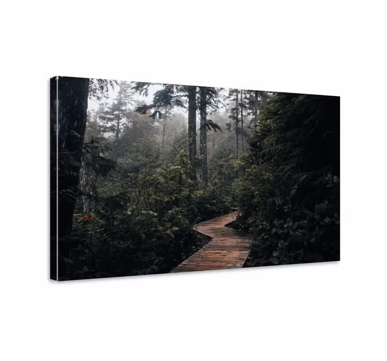 Tableau paysage Chemin en bois dans la nature - TenStickers