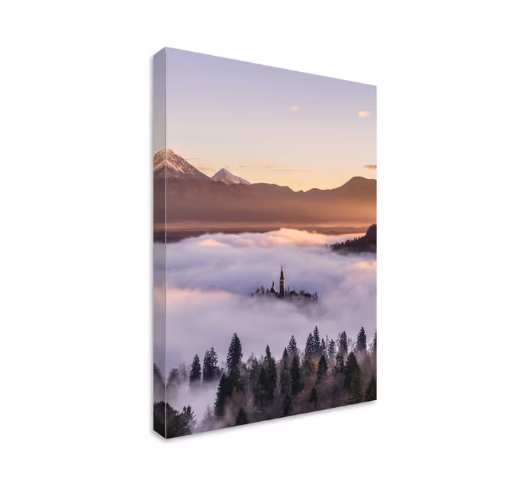 Tableau paysages château montagne enchanteur - TenStickers