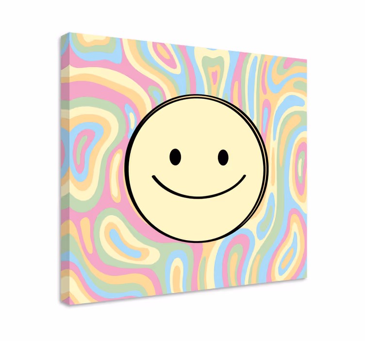 Tableau moderne Smiley coloré - TenStickers