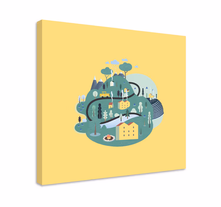 Tableau villes et pays scène de campagne charmante - TenStickers