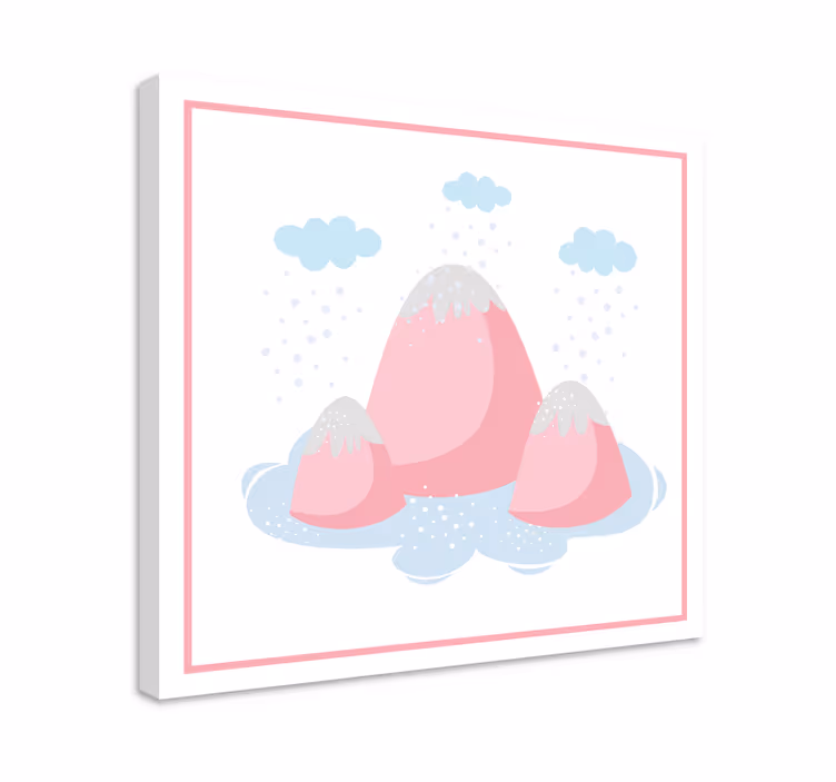 Tableau élégant scène de montagne rose - TenStickers