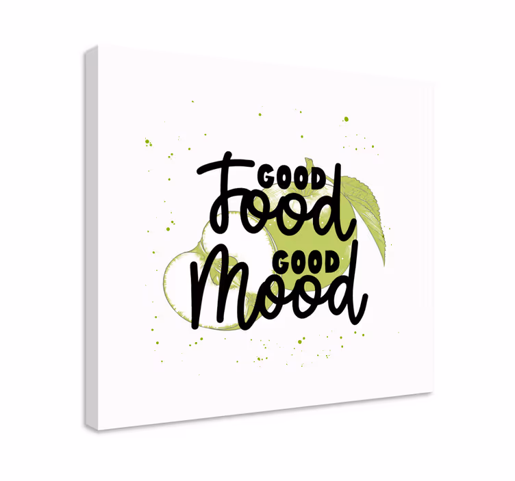 Tableau citation bonne nourriture, bonne humeur - TenStickers