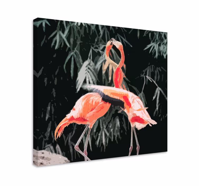 Tableau oiseaux flamants en duo - TenStickers