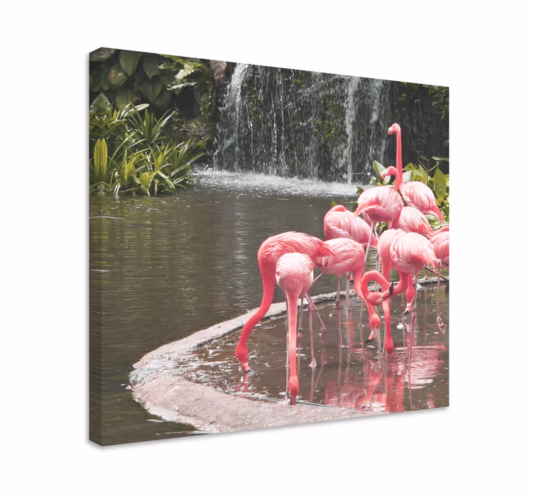 Tableau cuisine Joli paysage de flamants roses - TenStickers