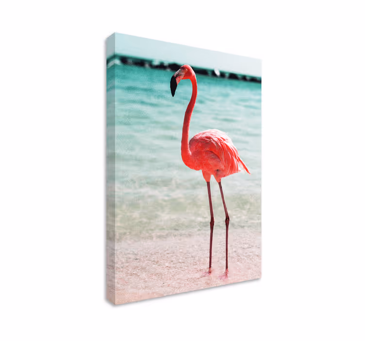 Tableau pour chambre parentale Flamants roses mignons sur la plag - TenStickers