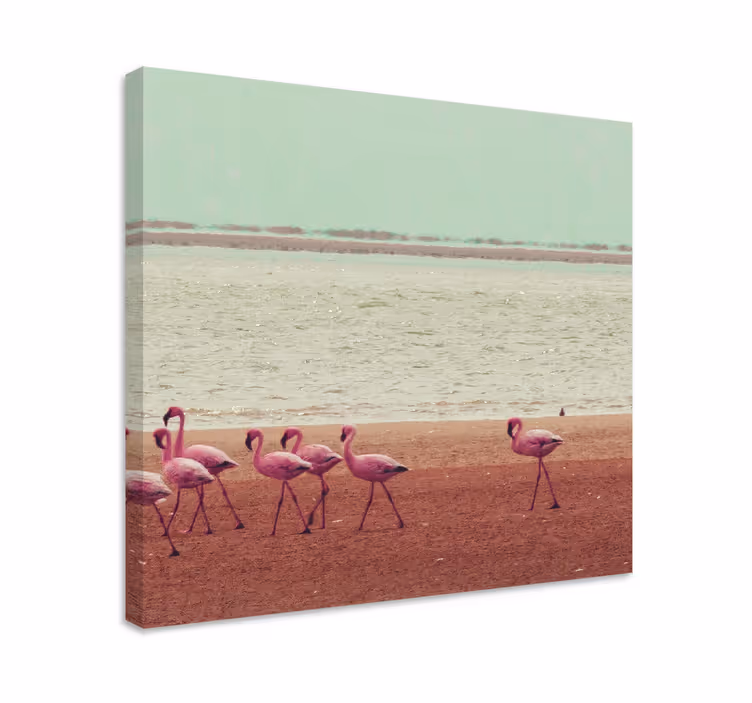 Tableau oiseaux flamants près de l'eau - TenStickers