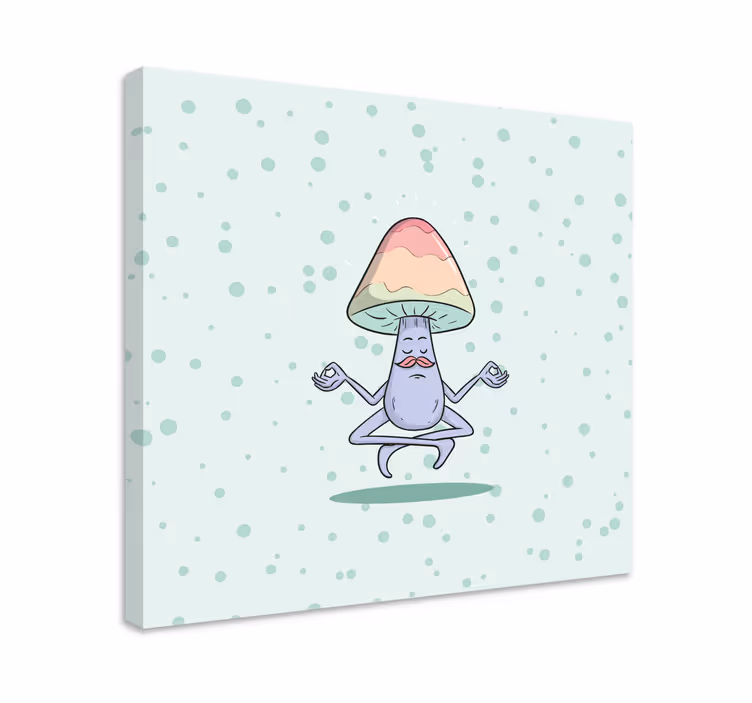 Tableau texte champignon méditant personnage - TenStickers