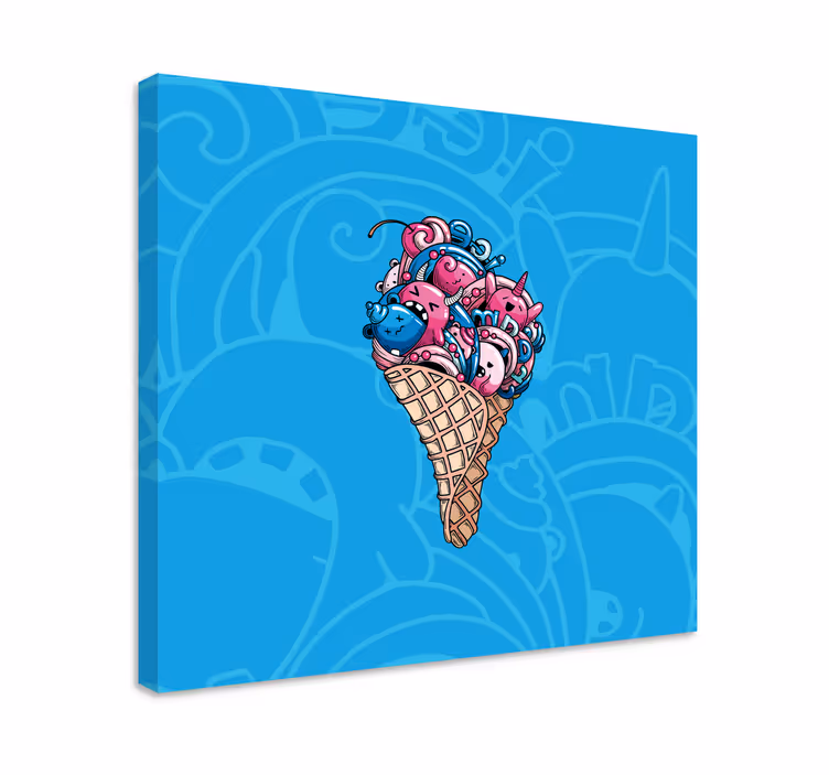 Tableau musique glaces mignonnes - TenStickers