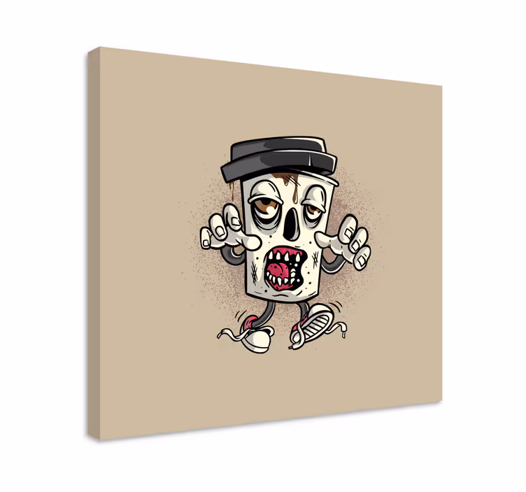 Cadre jeux vidéo poubelle zombie - TenStickers