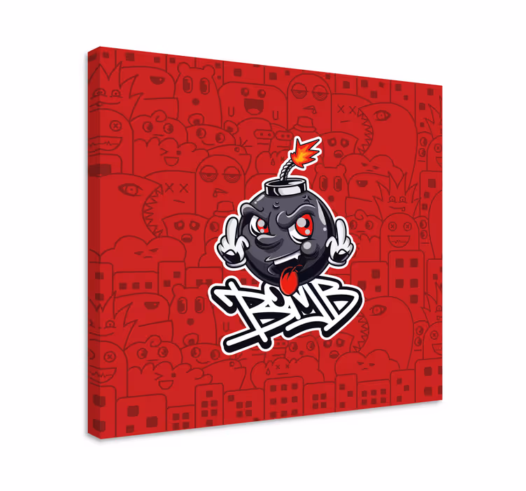 Tableau moderne Swag baby bombe graffiti dessin animé - TenStickers