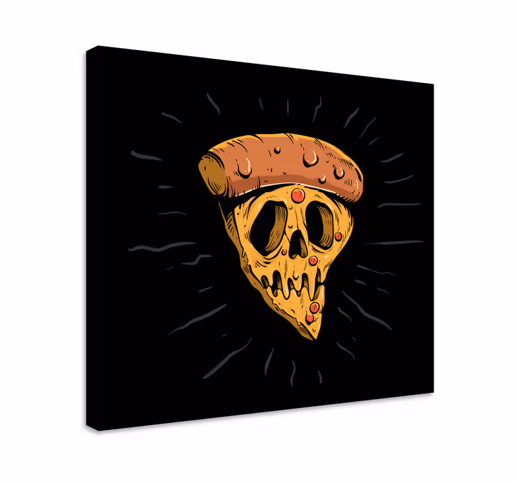 Tableau moderne Style de graffiti de crâne de pizza - TenStickers