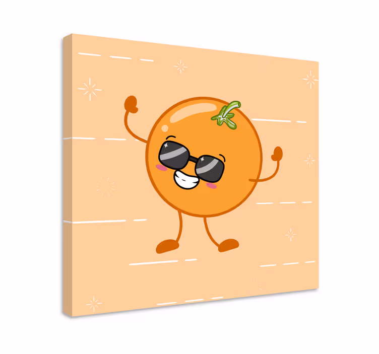 Tableau fruits figure orange joyeuse - TenStickers
