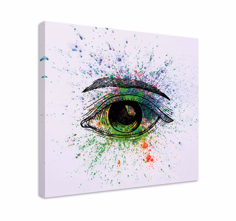 Tableau abstrait éclaboussures d'yeux vibrantes - TenStickers