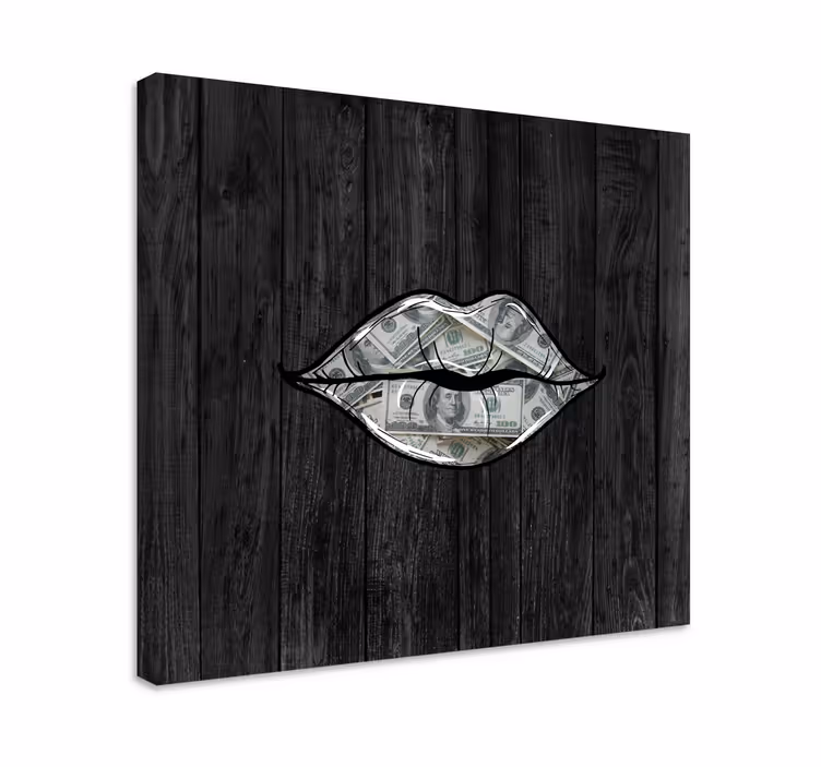 Tableau ornemental lèvres avec de l'argent - TenStickers
