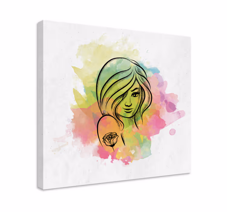Tableau moderne tableau d'éclaboussure de visage coloré - TenStickers