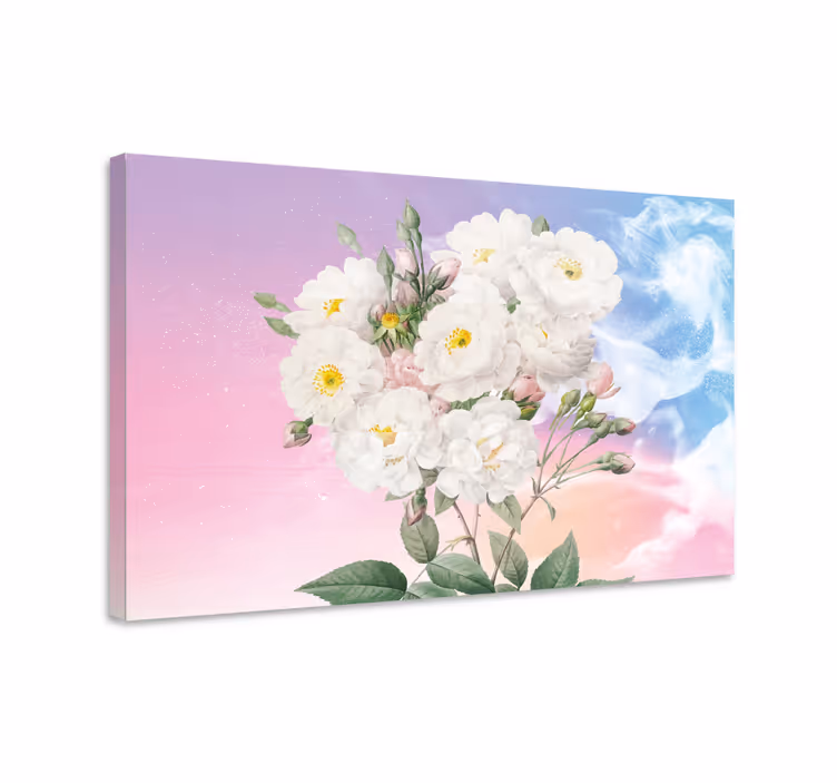 Tableau fleurs et plantes bouquet floral blanc - TenStickers