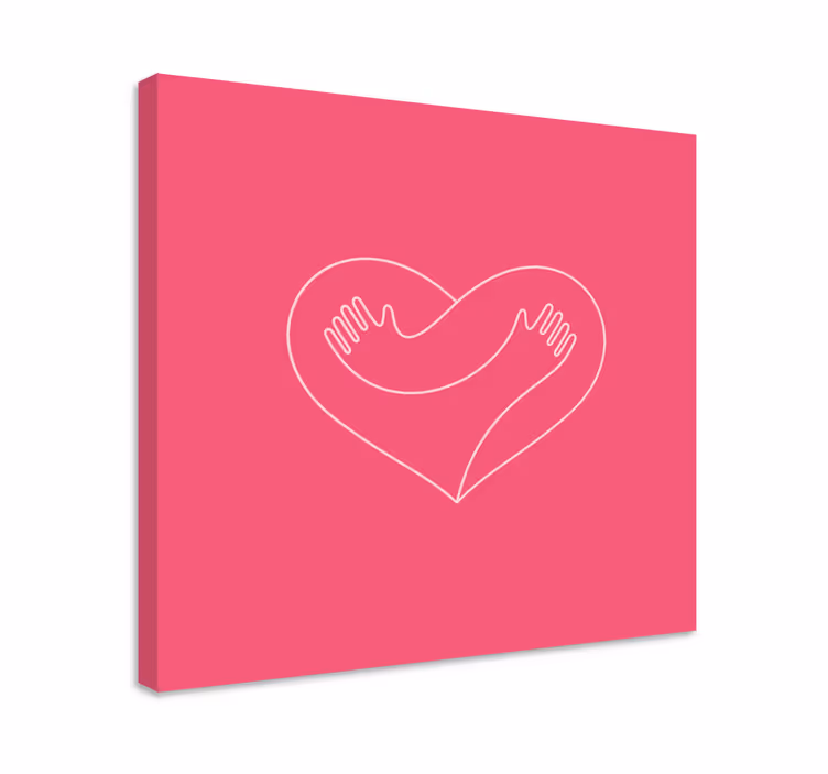 Tableau rustique Étreinte de cœurs et mains - TenStickers