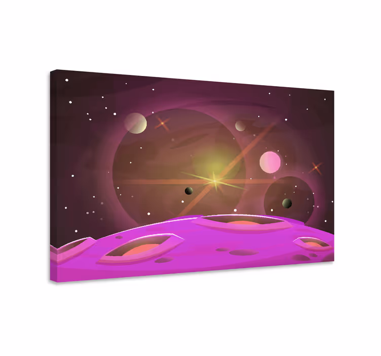 Cadre jeux vidéo paysage galactique - TenStickers
