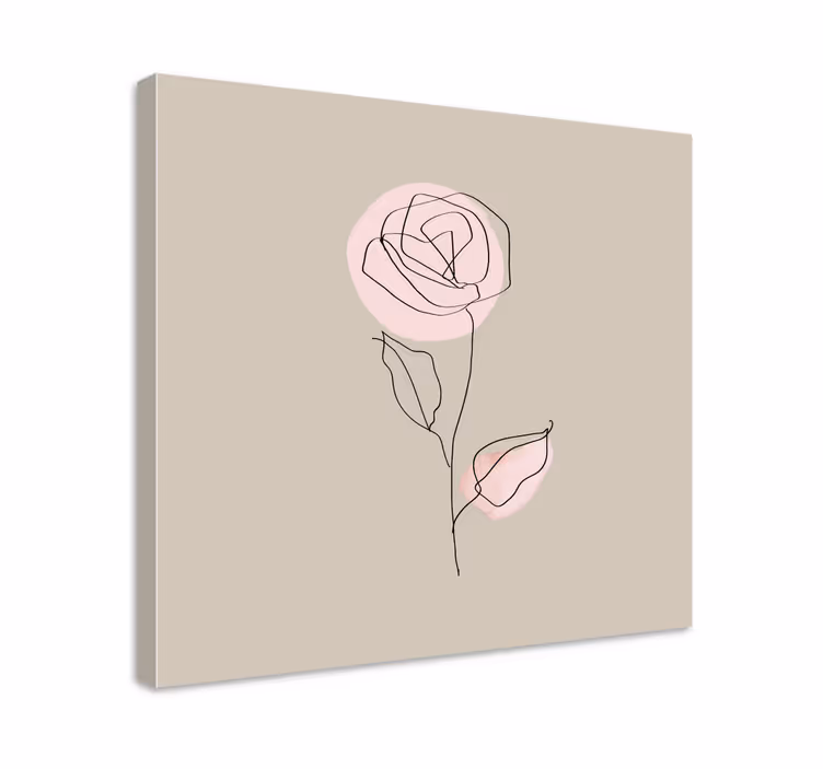Tableau fleurs et plantes ligne Élégante rose - TenStickers